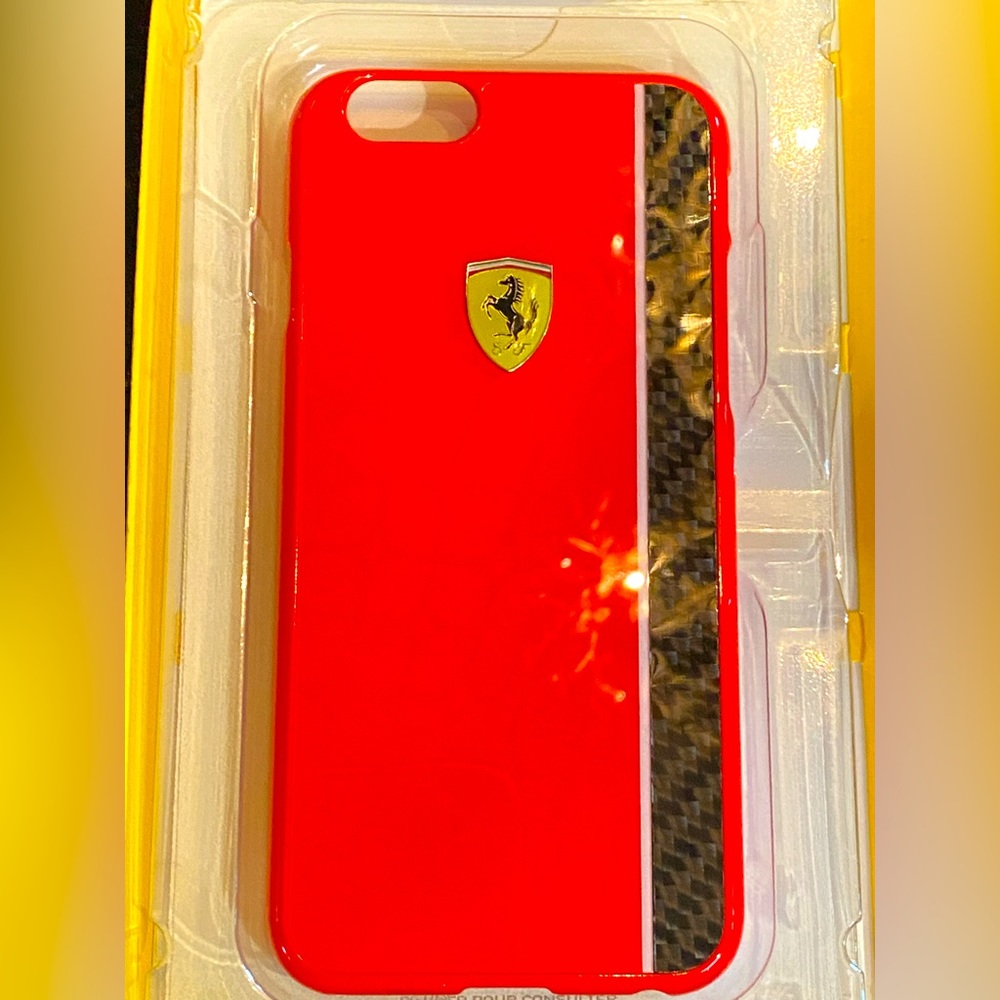 Authentic iPhone 6/6s apple official FERRARI red / carbon fiber phone case